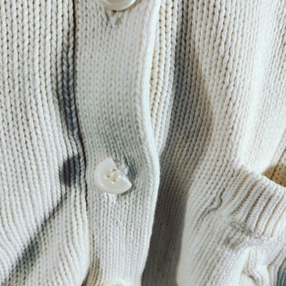 Vintage Nordstrom White Cotton Cardigan - Picture 6 of 7